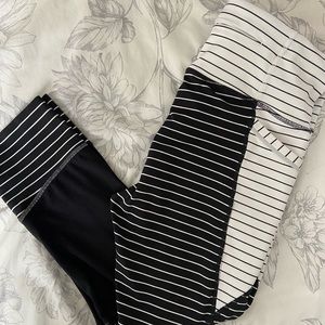 Athleta striped Capri leggings